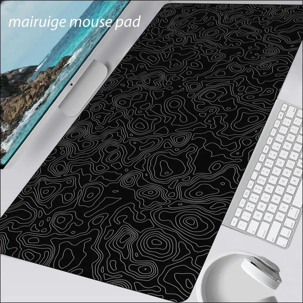 Black Lines Texture Mouse Pad Large Computer Office Game Table Mat XXL Rubber Anti-slip Gaming Keyboard Mousepads Long Desk Pads