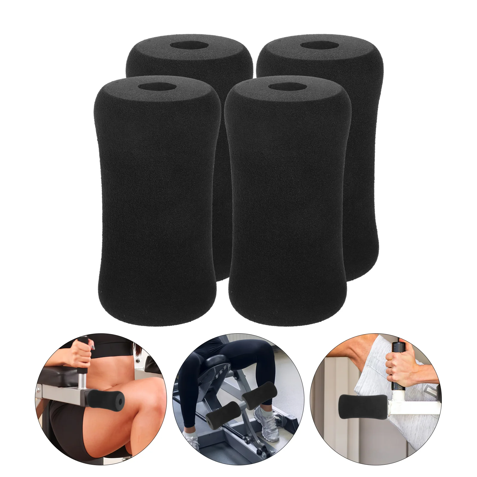 

4 Pcs Foot Pad Roller Sleeve Ab Training Pads Rollers Foam Replacement Feet Supply Rubber Fitness Gym Parts