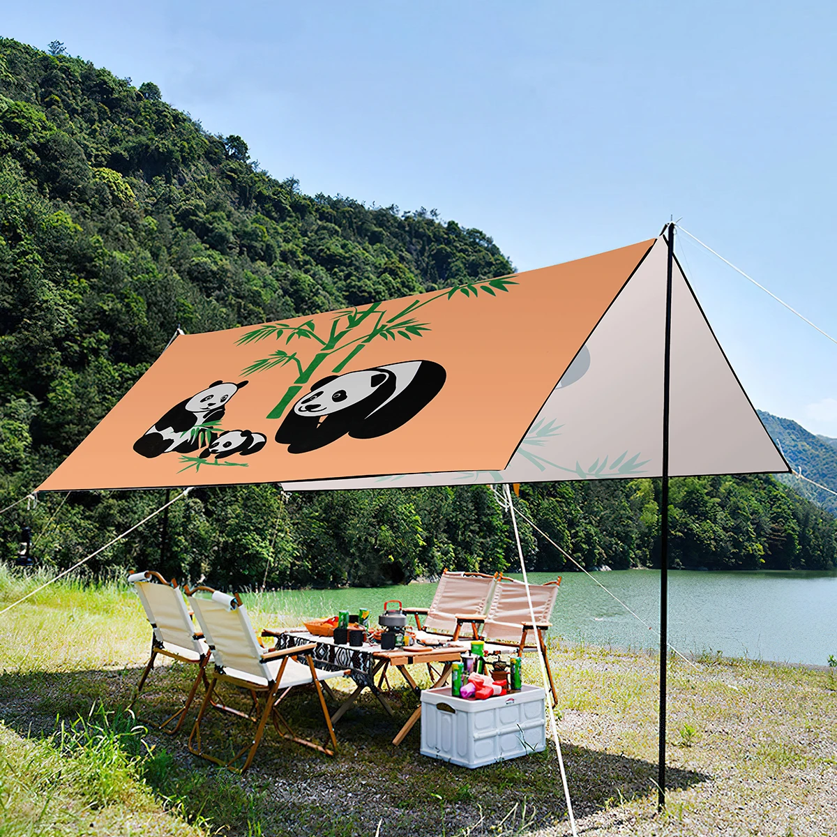 

Cartoon Panda Sunshade Canopy,Portable Waterproof Anti-UV Lightweight Tent For Outdoor Beach Party Travel Beachgoers,Surfers