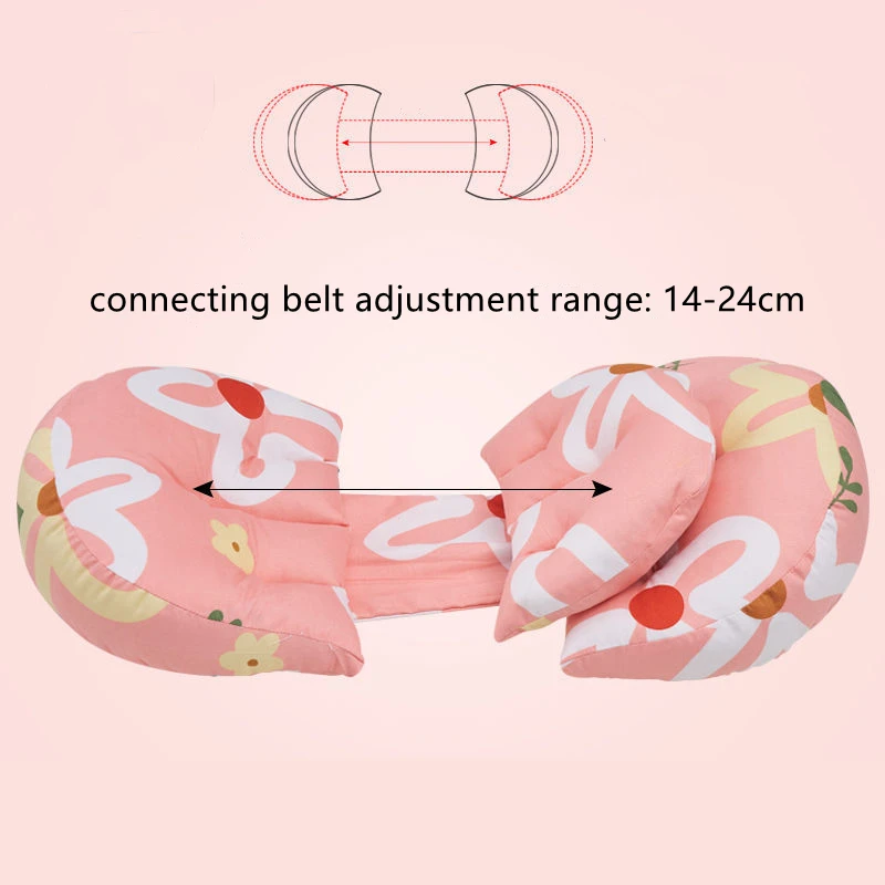 Almohada para dormir lateral ajustable multifuncional para mujeres embarazadas, almohada de maternidad en forma de U, almohada para el vientre desmontable y lavable