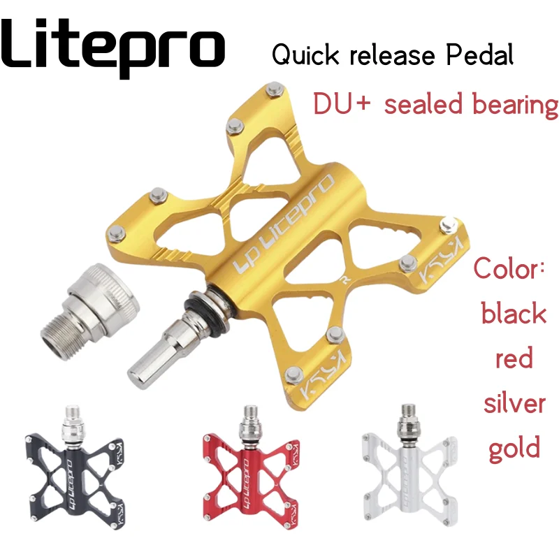 Litepro-Pedal de liberación rápida para bicicleta de montaña, accesorio ultraligero de aleación de aluminio, rodamiento sellado DU, plegable, K5