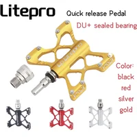 Litepro K5 Pedal de liberación rápida ensanchado antideslizante ultraligero aleación de aluminio DU rodamiento sellado pedales de bicicleta plegables pieza de bicicleta MTB