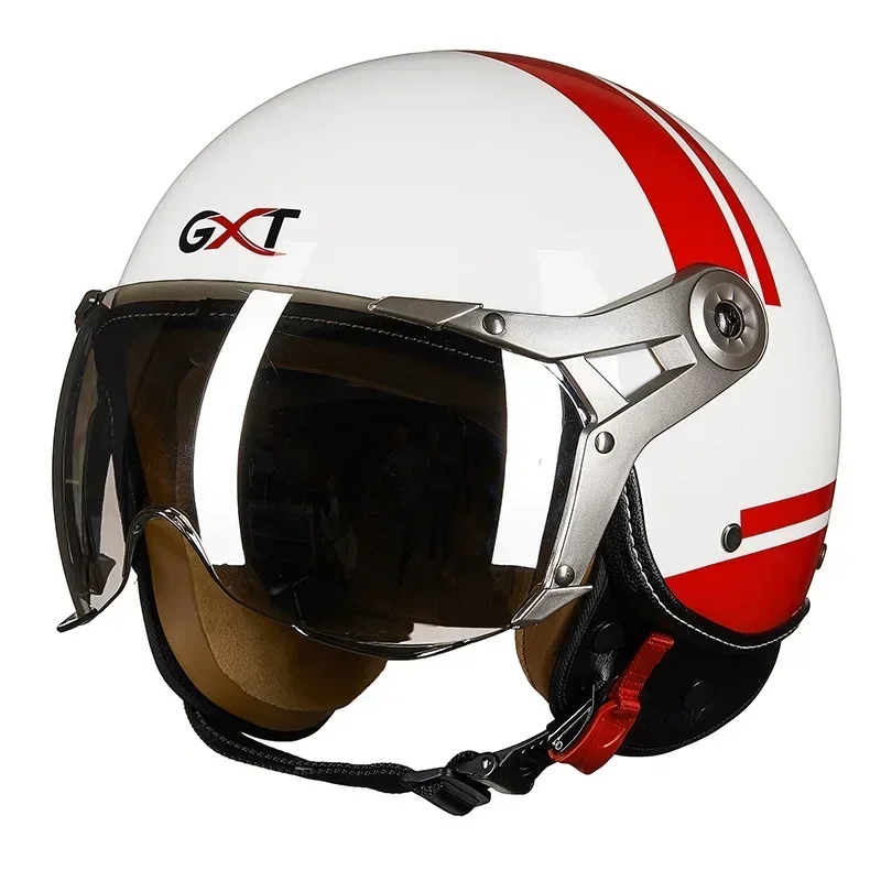 GXT Retro Helmet Open Face Motobike Riding Helmet Casque Electric Moto Helmet Adult Casco Moto Motorcycle Equipment