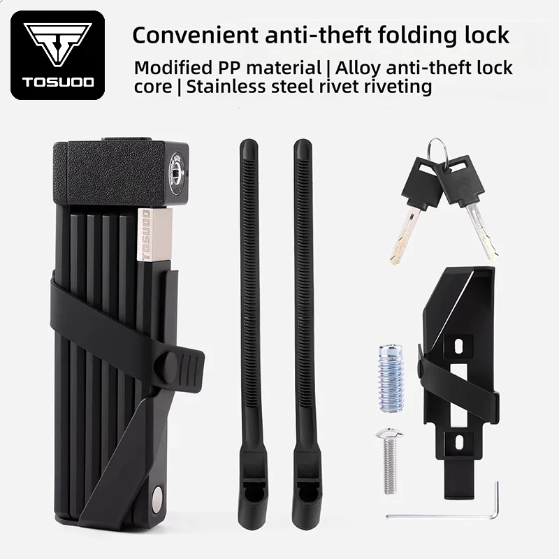AliExpress TOSUOD Bicycle Folding Chain Lock Bike Foldable Lock Anti-theft E-Bike Chain Cable Padlock Safety Portable Locks Bicycle Accessories