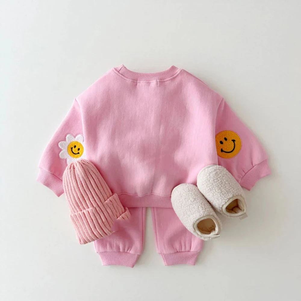 Melario Korea Baby Boys Clothing Sets Spring Autumn Cotton Clothes Children Sweatshirt Baby Girls Pullover Tops+ Pant Suits 2PCS