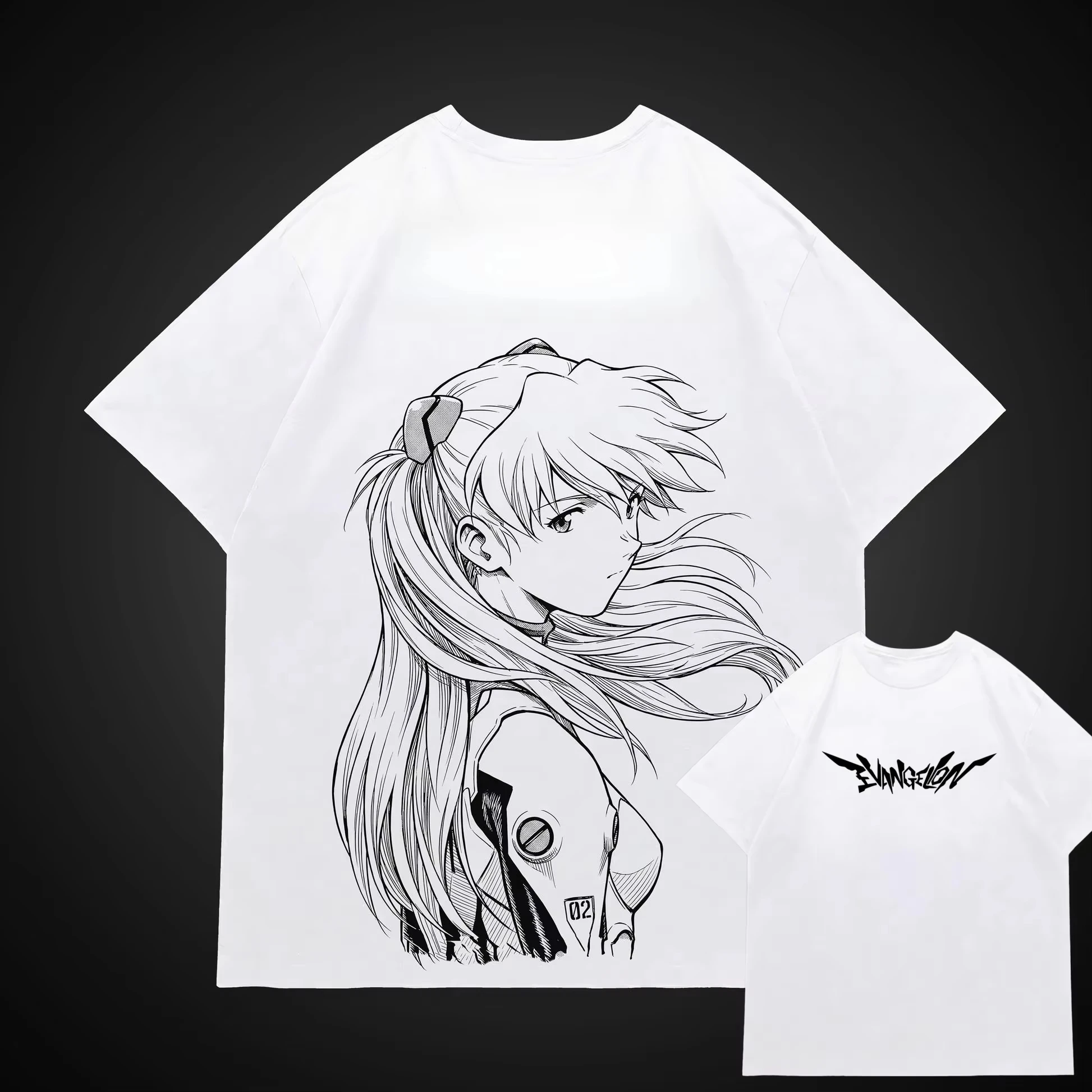 2026 Evan Neon Genesis Asuka Langley Soryu Anime T-Shirt Oversized