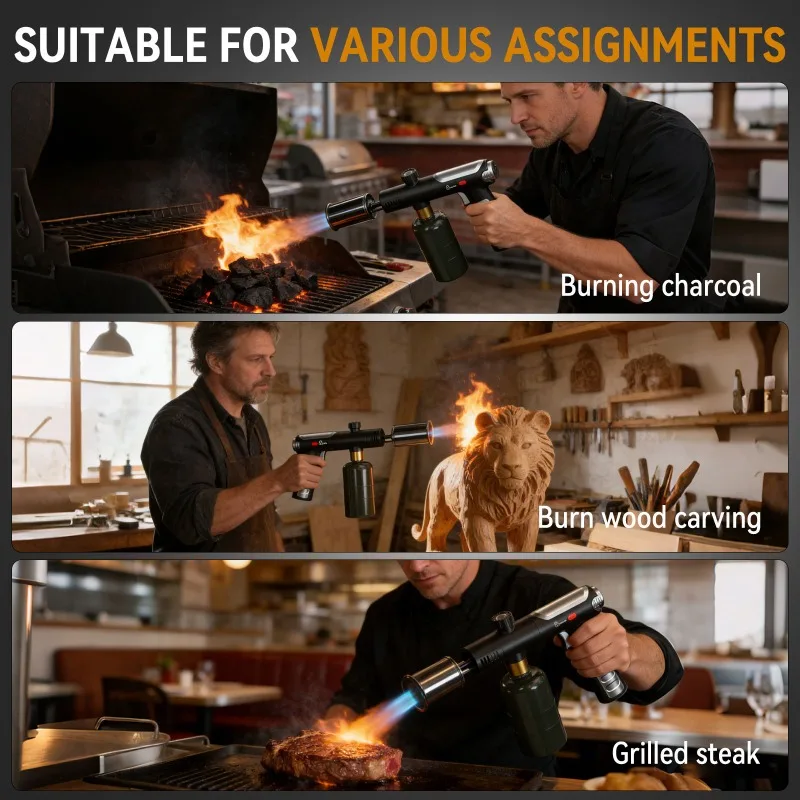 New Metal High Firepower Flamethrower for Outdoor Camping Barbecue Lighter for Outdoor Tools  Smoke Accesoires
