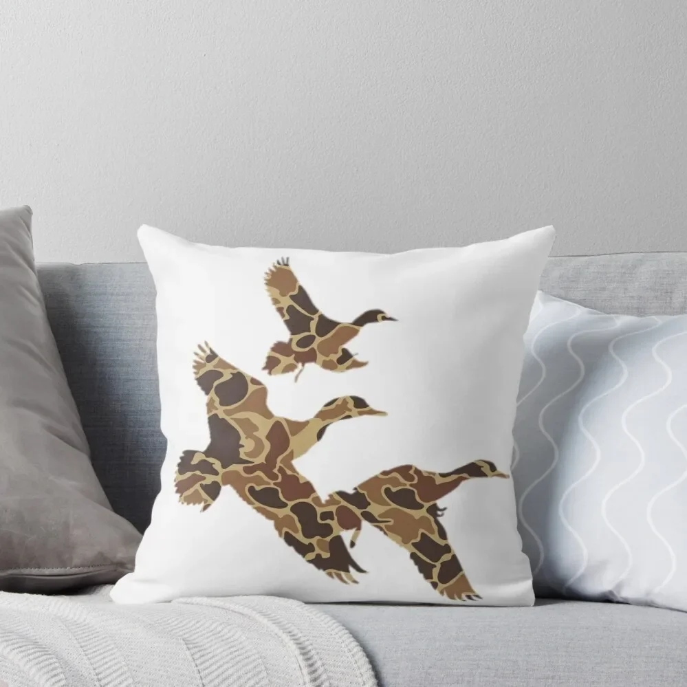 Camo Ducks Flying Throw Pillow pillow cover luxury Pillowcases Decorative Pillow Covers For Sofa