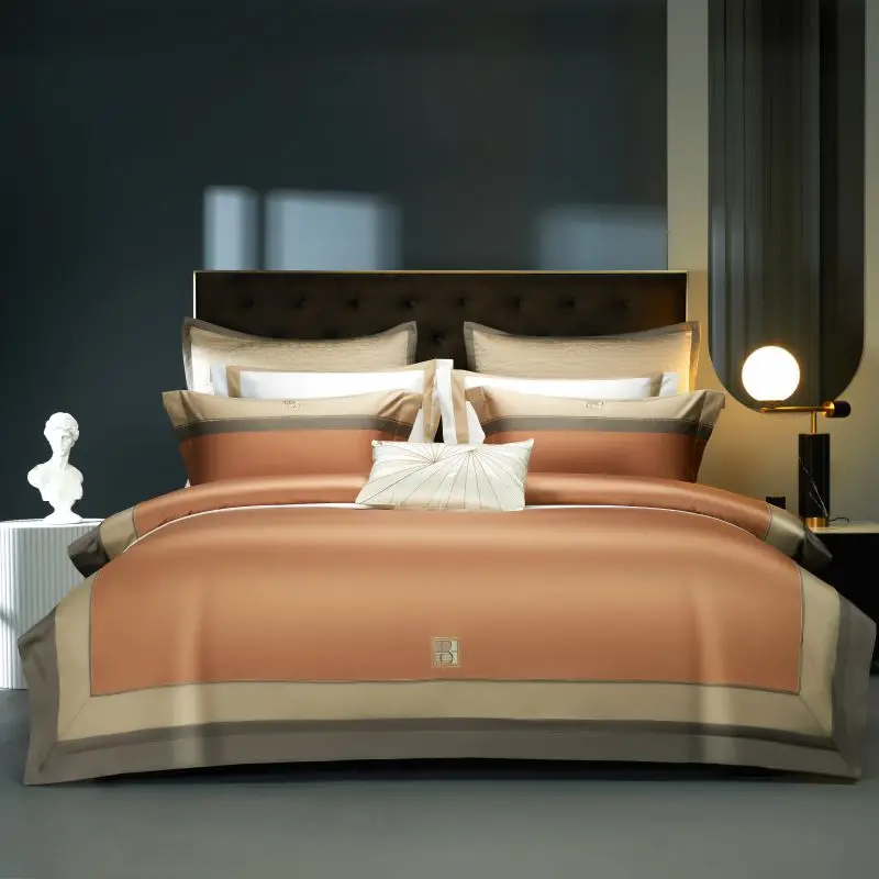 4Pcs Luxury 1000TC Egyptian Cotton Embroidery Bedding Set Queen King Size Duvet Cover Set Bed Sheet/Fitted Sheet Pillowcases