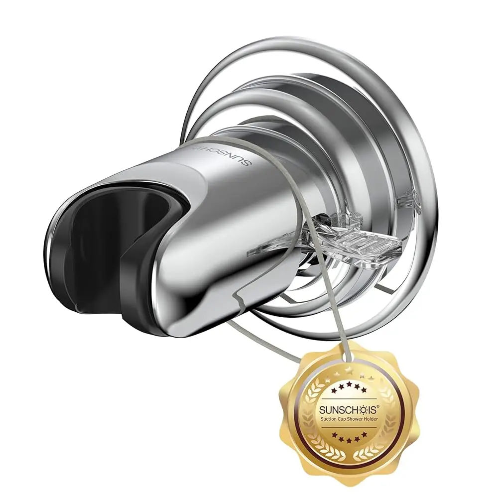 Strong Suction Cup Shower Head Holder - No Drill Handheld Shower Bracket for Seniors, Kids & Pets, Tool-Free Adjustable Heigh