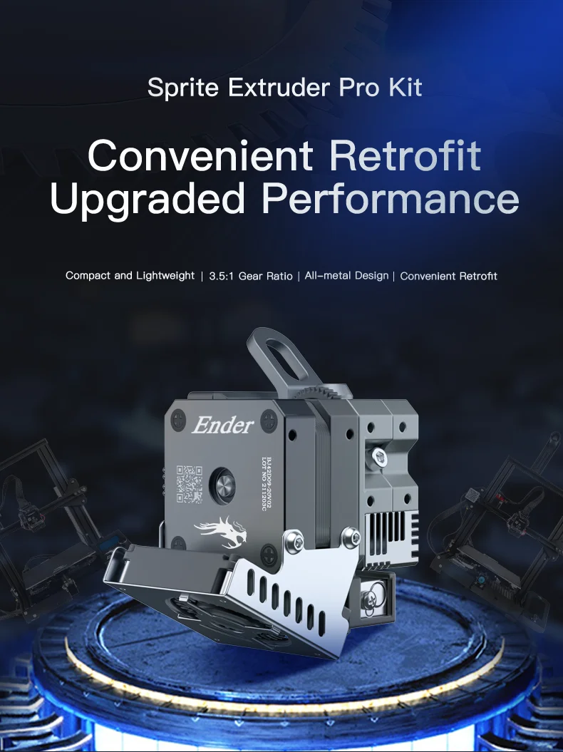 CREALITY Sprite Extruder Pro Vollmetall Dual 3.5:1 Zahnrad-Förderdesign 3D-Drucker Upgrade-Teile für Ender-3 S1 CR-10 Smart Pro – Detail 1