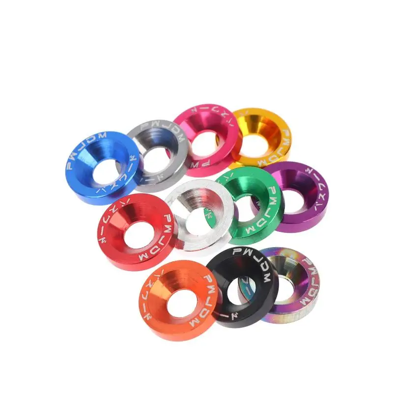 Nickel Plated Screw Washers For License Plate Frame 4PCS Corrosion Proof For Car Modification Use
