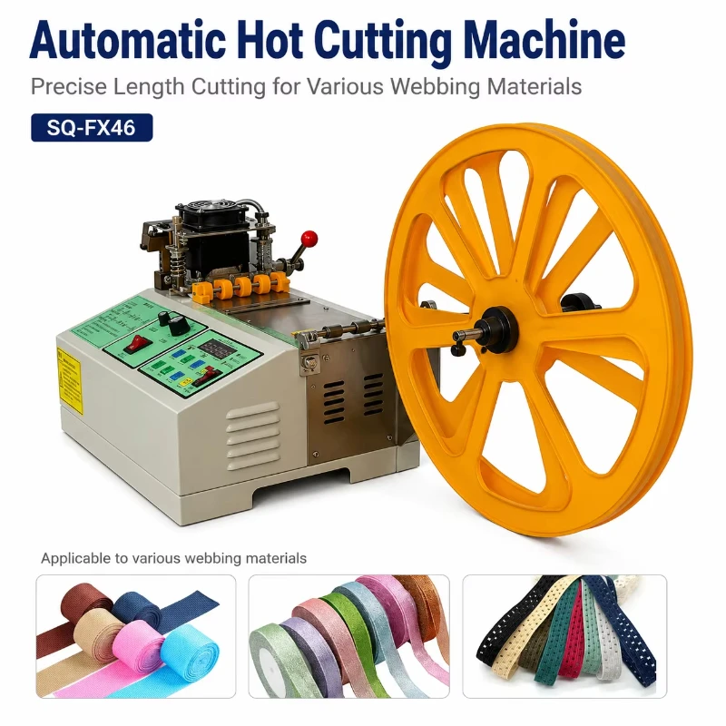 Automatic Webbing Cutting Machine 95 mm Width 1-99999.9 mm Length 120-240 Pcs/min 700 Mm/s for Ribbon Tape Belt