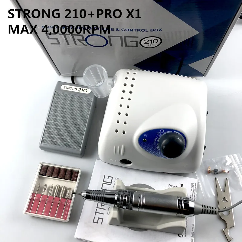 กล่องควบคุม210 40000RPM handpiece Pro X1 105 105L 65W ดอกสว่านตะไบเล็บเครื่องเป่าเล็บทำเล็บเท้าแบบไฟฟ้า