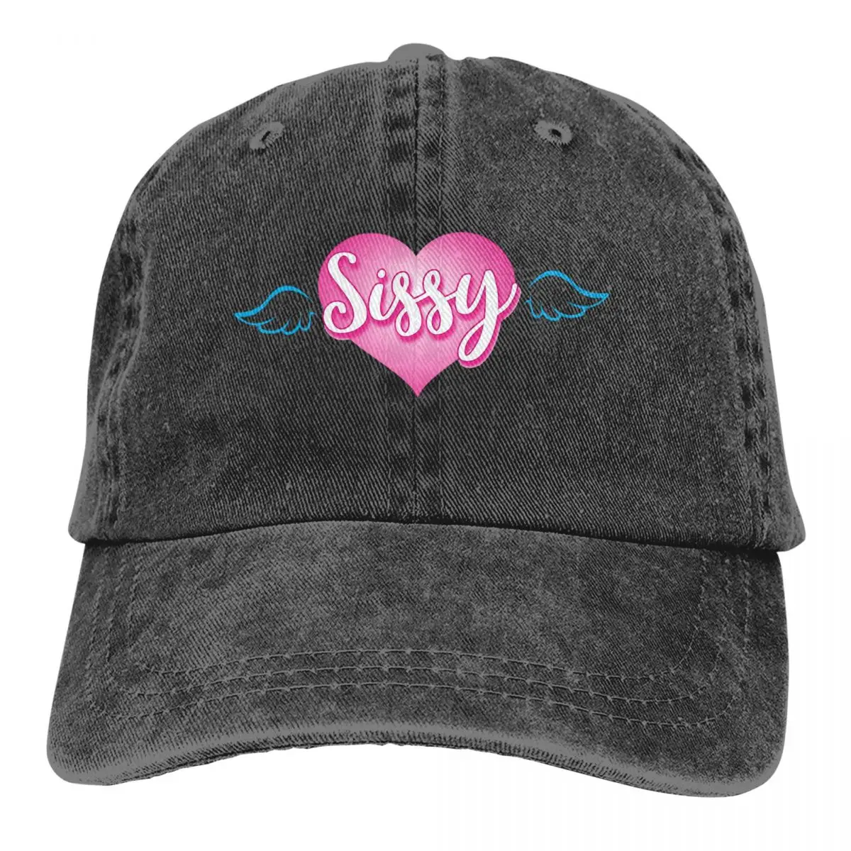 Heart Multicolor Hat Peaked Women's Cap Sissy Heart With Angel Wings Personalized Visor Protection Hats