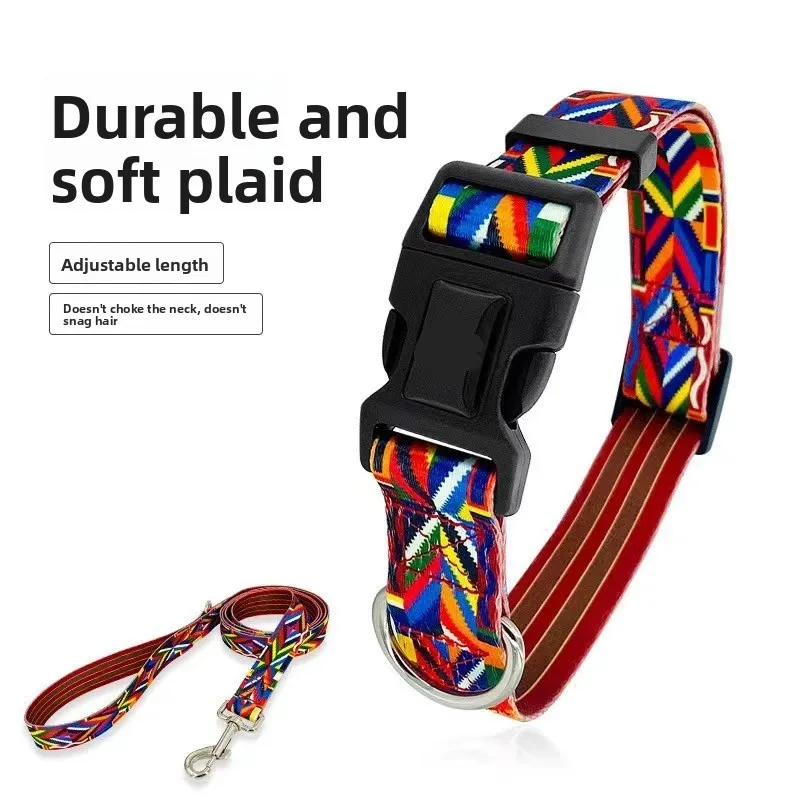 

National Style Printed Dog Collar Bohemian Small Puppy Cat Collars Adjustable Chihuahua Collar Pet Supplies Accessories