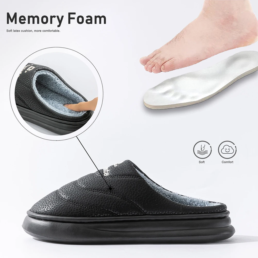 Warme Hausschuhe für Herren aus EVA-Memory-Schaum, bequeme Designer-Polsterung, hochwertige Winterschuhe für drinnen. – Detail 6