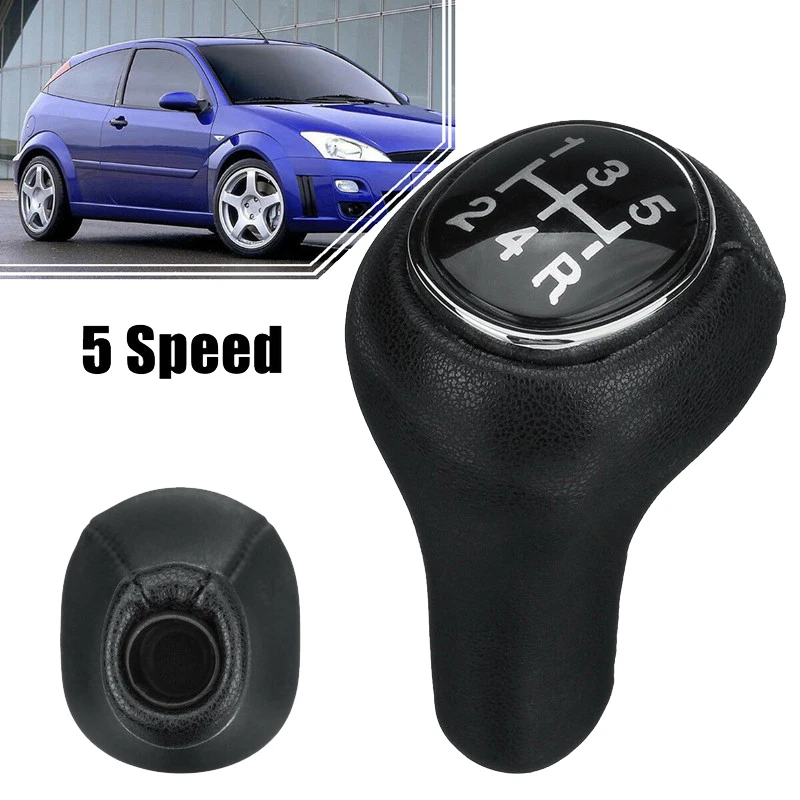 5-Speed Manual Leather Gear Shift Knob Shifter Lever for Ford Focus MK1 1998-2005