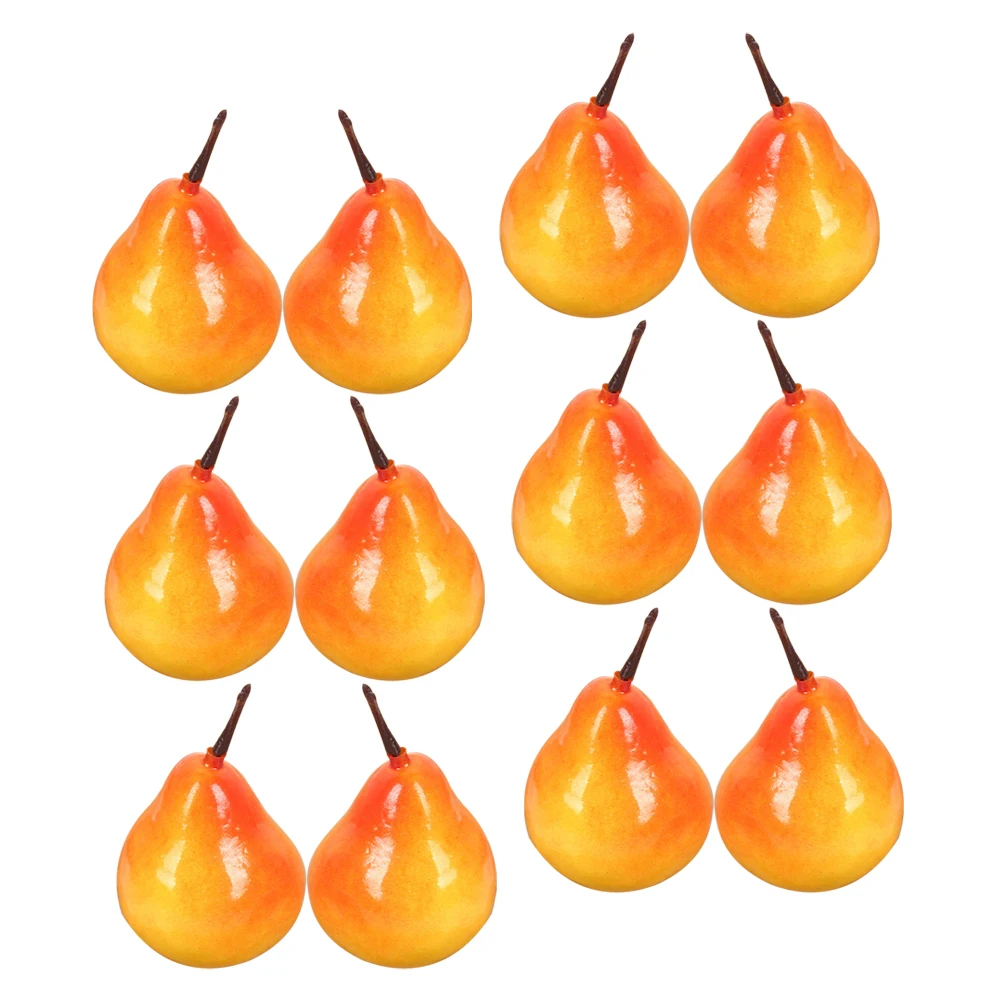 

30pcs Desktop Pear Decor Foam Mini Fake Fruit Ornament For Kitchen Garden Office Kindergarten Photography Props Adorable