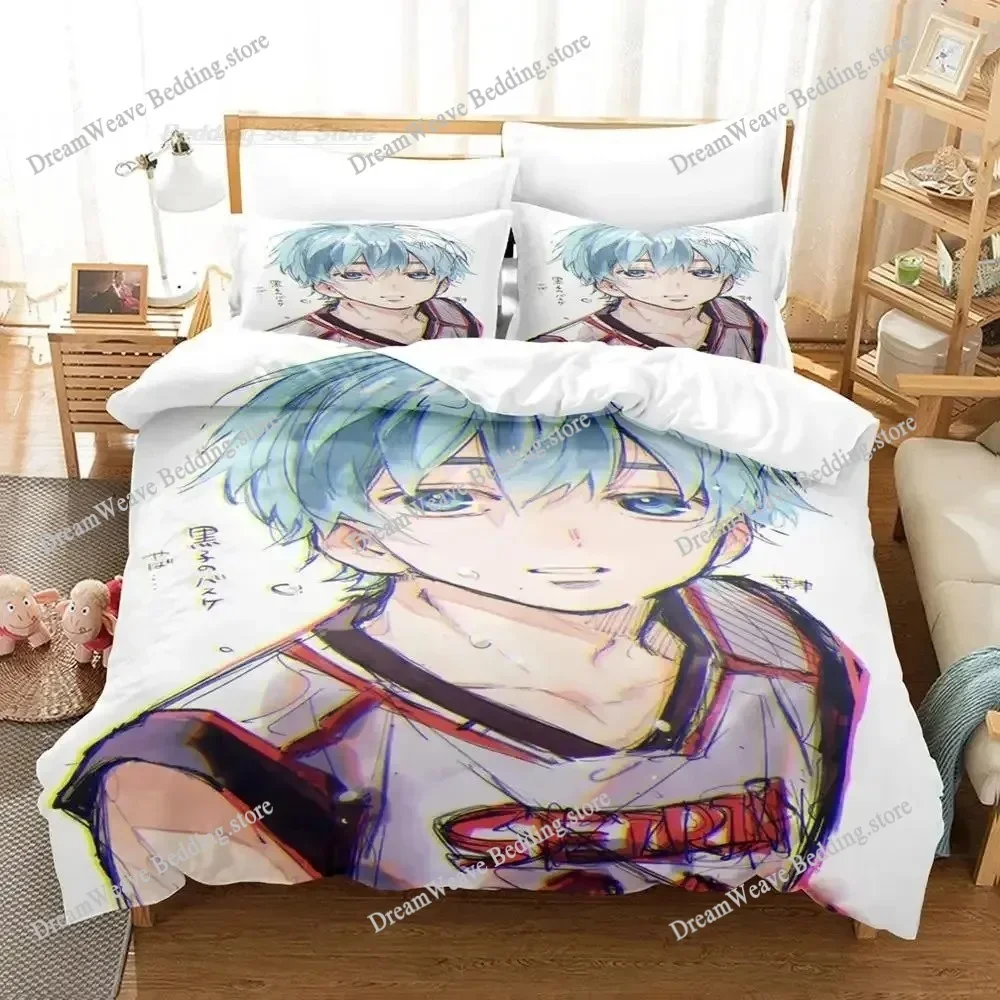 

Kurokos Basketball Bedding Set Anime Comforter 3D Print Luxury Duvet Cover Set Home Textile Queen King Single Size Cartoon Boys7