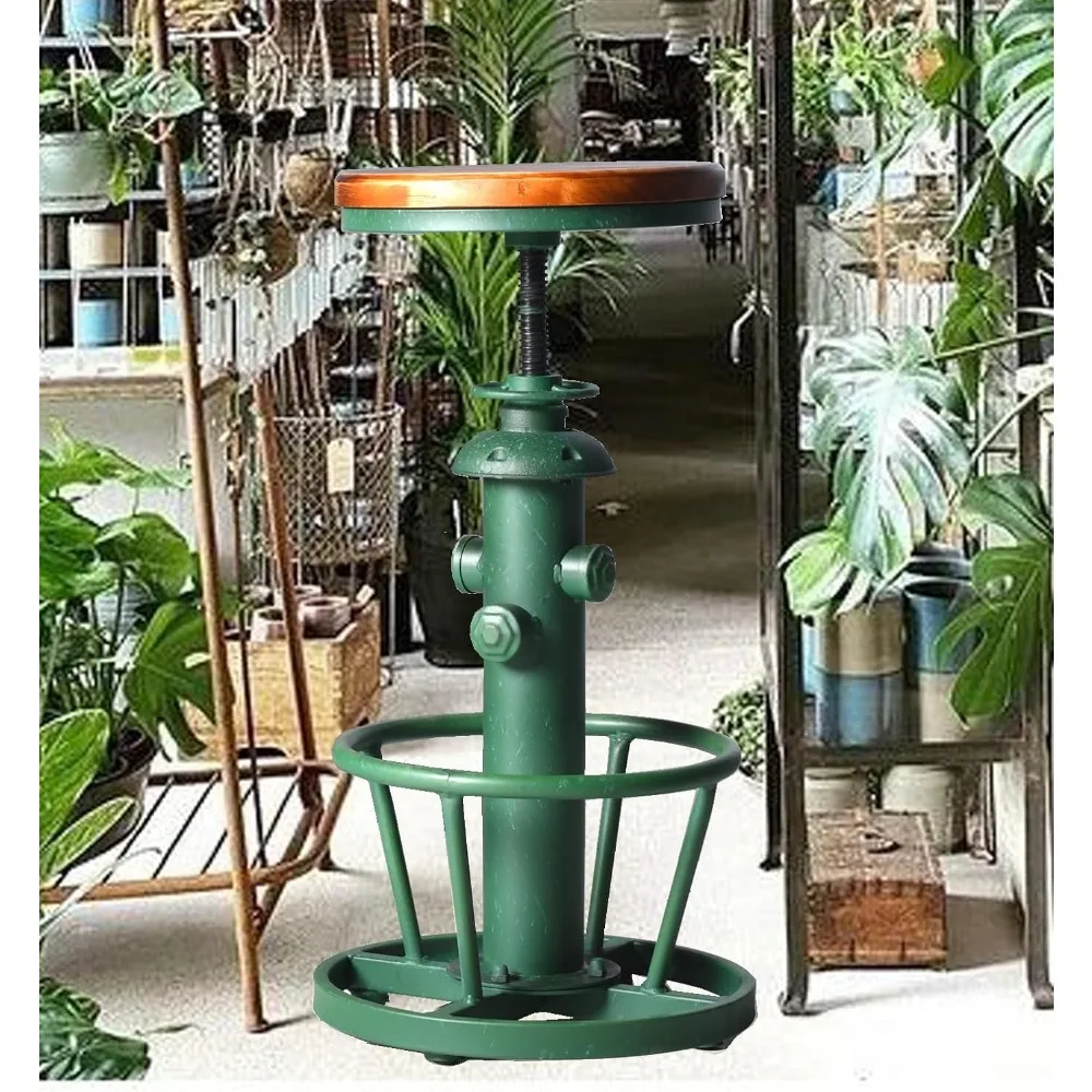 Antique Industrial Round Bottom Adjustable Height Cafe Coffee Retro Vintage Stylish Water Pipe Design Pub Kitchen Bar Stool