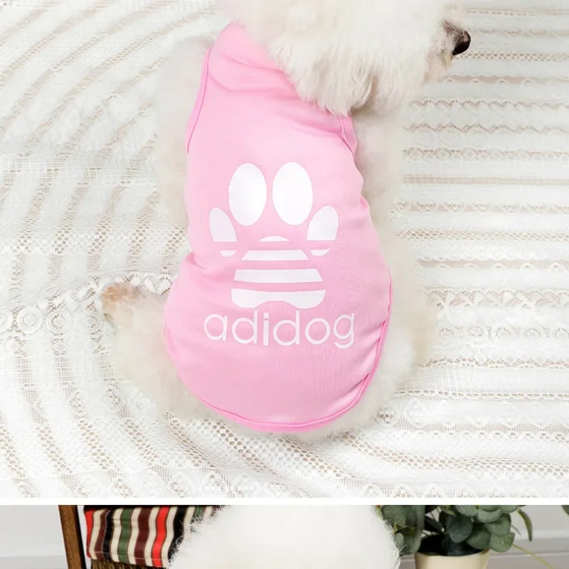 Pet Dogs Adidog Vest Summer Cotton Dogs Clothes Thin French Bulldog Puppy For Small Medium Dog Clothing Chihuahua Costume