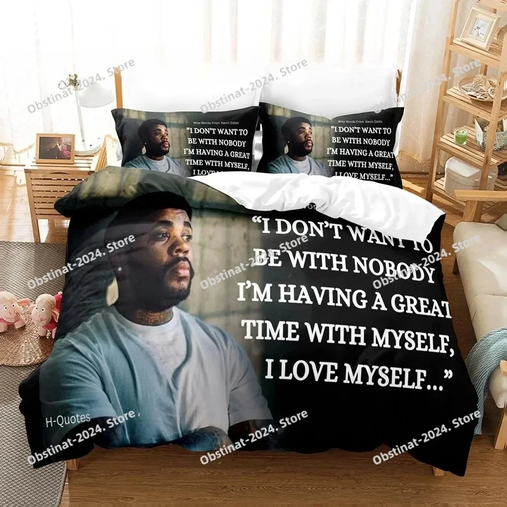 طقم سرير توب كيفن جيتس طقم سرير مفرد مطبوع مع كيس وسادة غطاء لحاف سرير ناعم فردي مزدوج كوين سوبر كينج مقاس #4