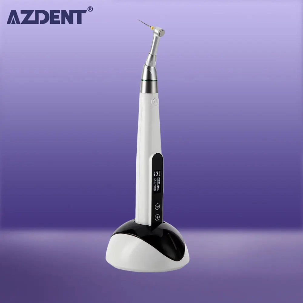 AZDENT Dental Root Canal Preparing Machine Cordless Endo Motor  High Quality Wireless 16:1 Contra Angle Head Dentistry Equipment