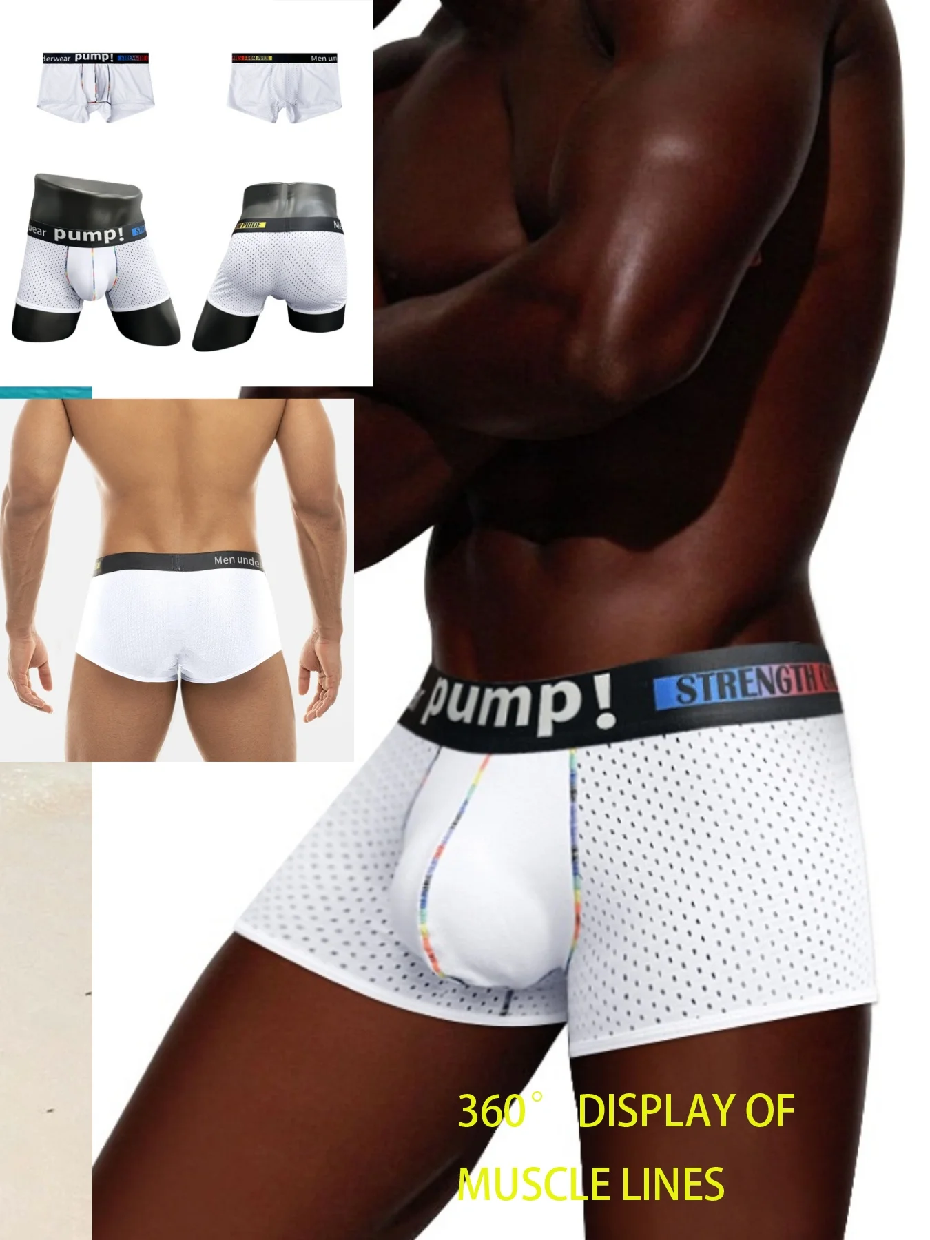 Men's Mesh Athletic Boxer Briefs - Quick-Dry Stretch Fit Gym Underwear Breathable Anti-Ride Up Sportswear