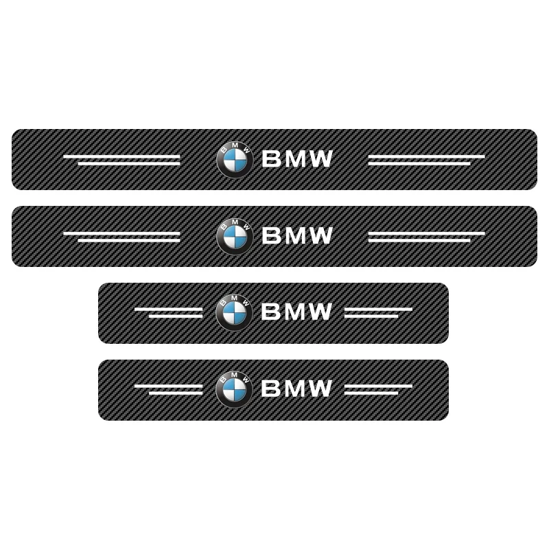 4PCS Carbon Fiber Car Door Sill Threshold Protector Stickers Anti Scratch for BMW 3 5 7 Series E46 E90 Z4 X1 X2 X3 X4 X5 X6 X7