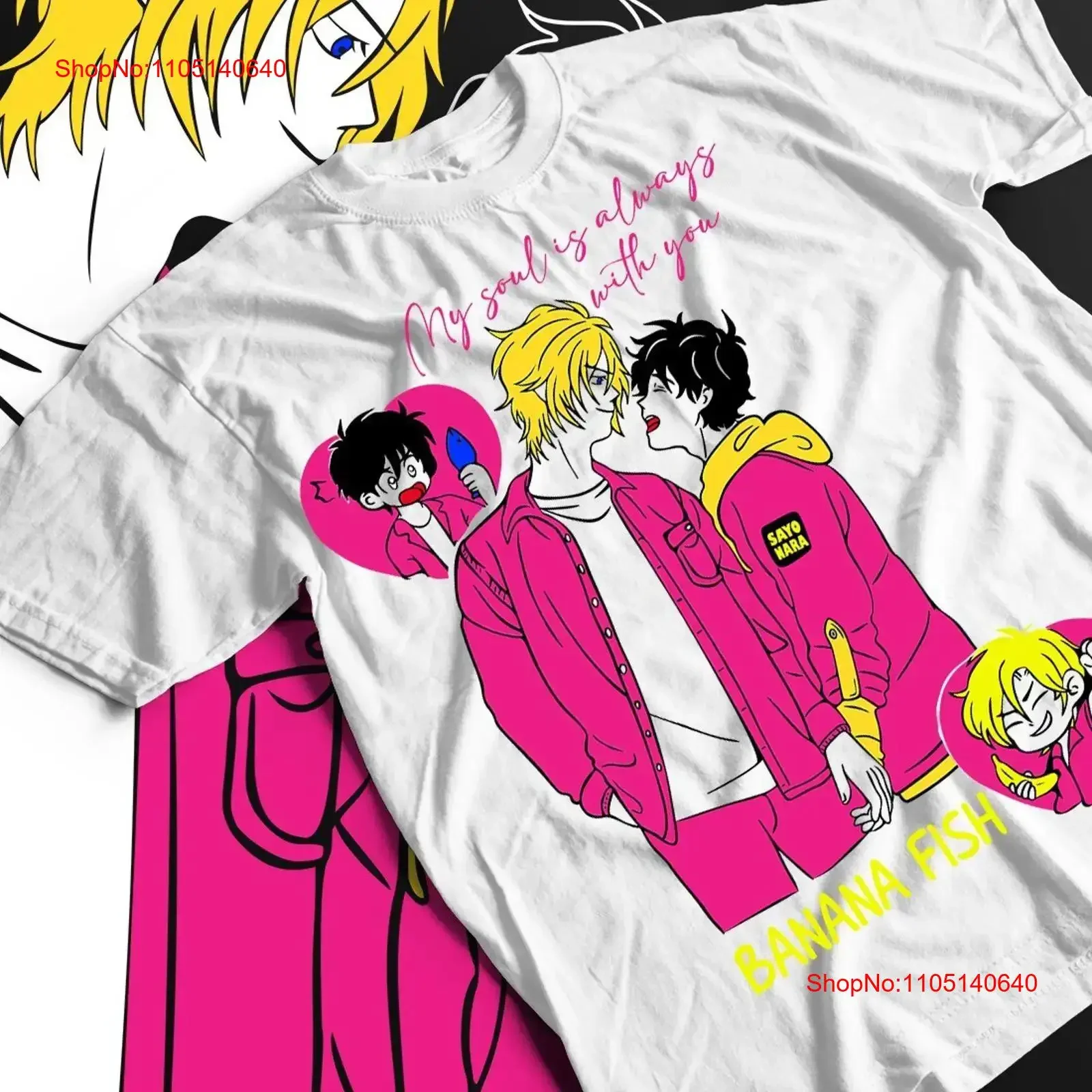 أنيمي الموز الأسماك تي شيرت الرماد الوشق إيجي بطاقة Kawaii مانغا الملابس خمر غسلها تنفس الشارع الشهير عادية قليلا