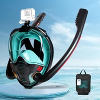 Nueva máscara de snorkel para adultos, protección ocular, doble manguera panorámica, respiración separada con soporte para cámara, natación de silicona para vacaciones