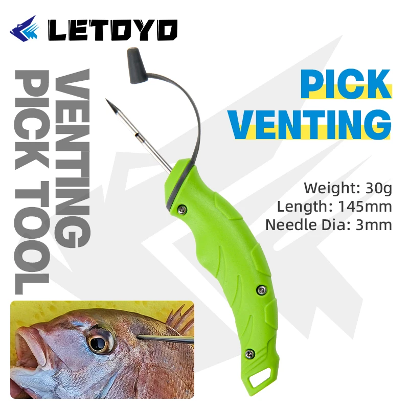 LETOYO 5.7in Venting Pick Tool Stainless Steel Hollow Needle Boat Fishing Sea Fishing Tools Sea Bream Fishing Accessories​