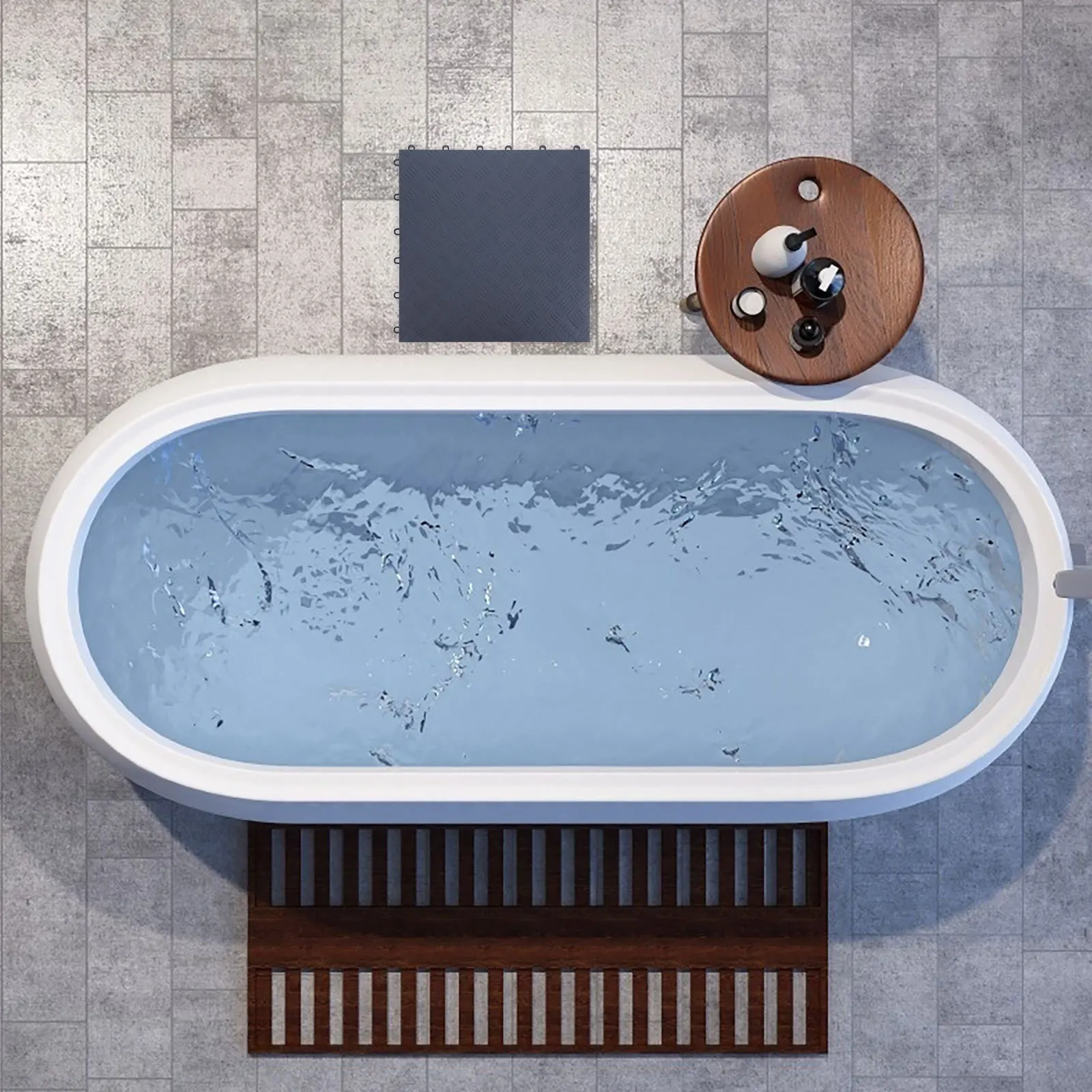 Garage Floor Tiles Thickened Interlocking Durable Non-Slip Anti-Oil Stain Resistant Garage Flooring Mats for Home Gym Deck