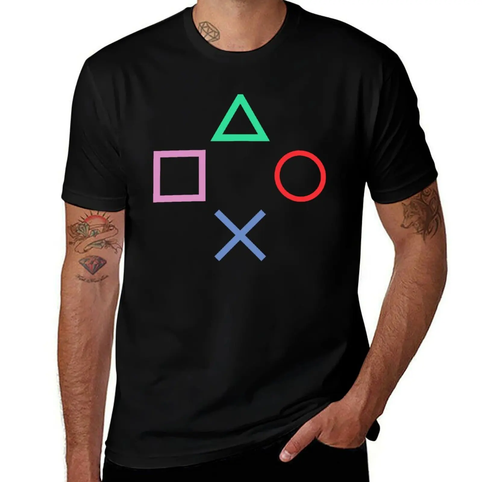 Playstation Buttons Logo PS1 PSX PS2 PS3 PS4 PS5 T-Shirt summer shirt summer tops funny t shirts for men