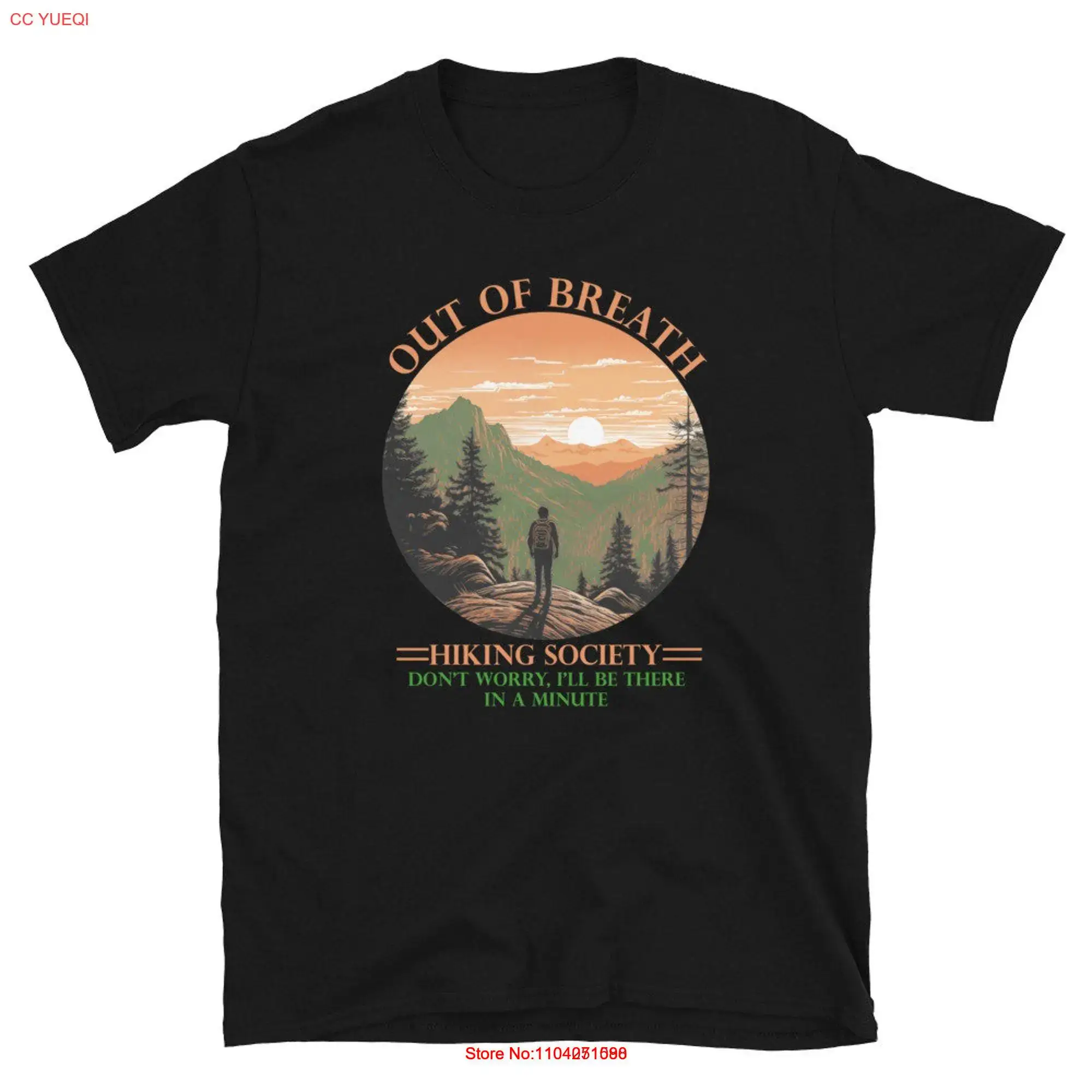 Out of Breath Hiking Society Hiker  T Shirt long or short sleeves