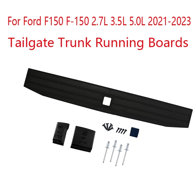 1 Set Tailgate Pedal Trim Kit For Ford F150 F-150 2.7L 3.5L 5.0L 2021-2023 Trunk Running Boards Replacement