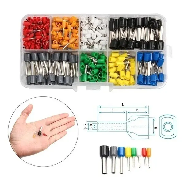 400-2120PCS Electrical Tube Insulated Terminal VE Tubular Crimp Terminals Wire Cable Connector Ferrules Terminal Connectors