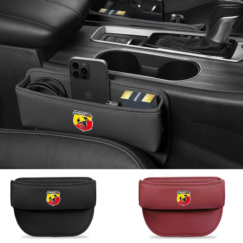 Car Slit Box Organizer PU Leather Car Seat Crevice Gap Storage Bag For Fiat Abarth 595 Abarth 500 abarth 124 spider