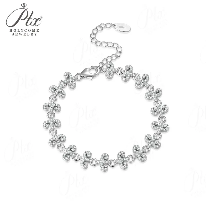 

Letters Bracelet Colored Square Chain Moissanite Diamond 925 Sterling Silver for Anniversary Gifts Hip Hop for Woman Men Charms