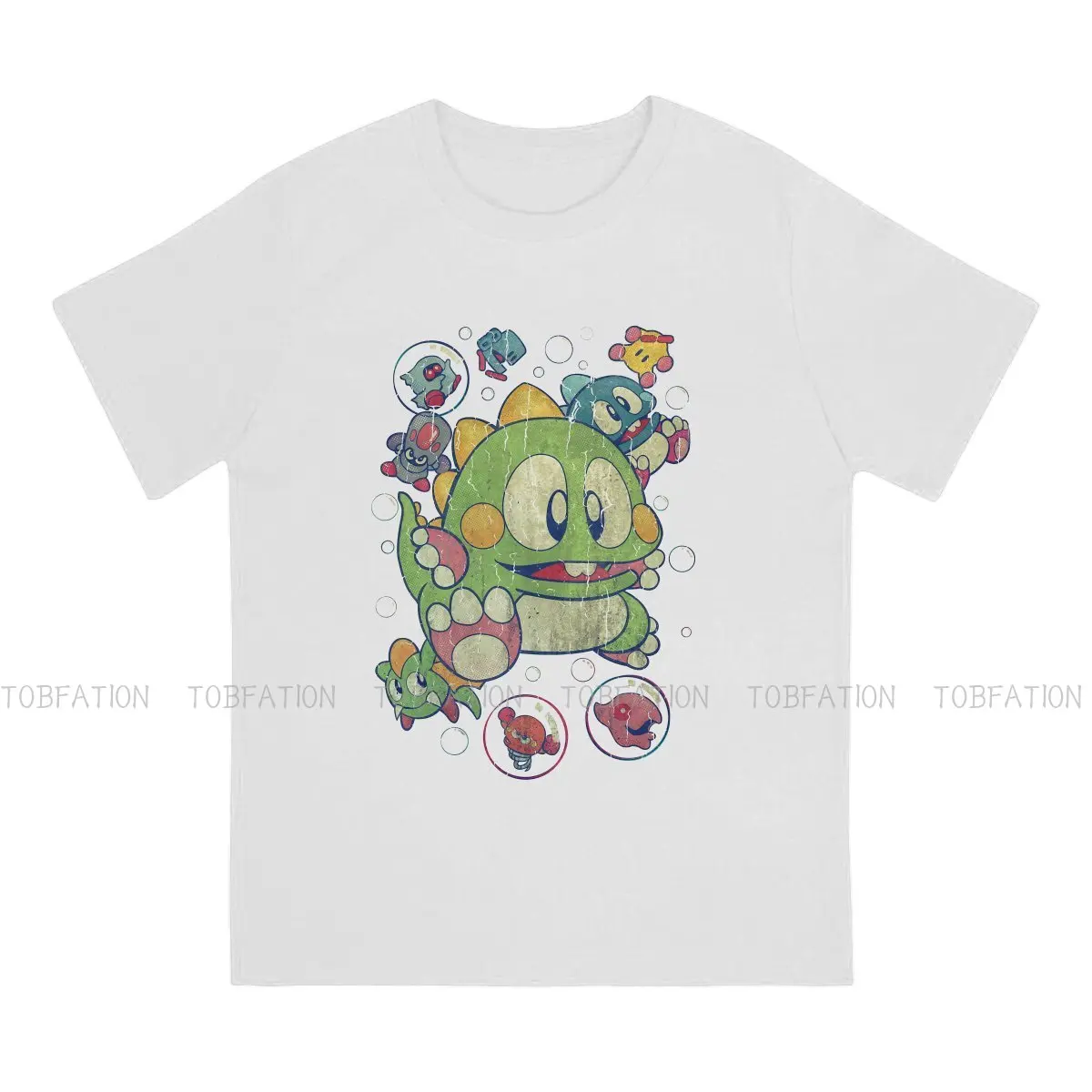 Bubble Bobble Pinball Game Vintage Action T Shirt Men Ofertas Oversized Crewneck Tshirt Cotton Graphic Tops