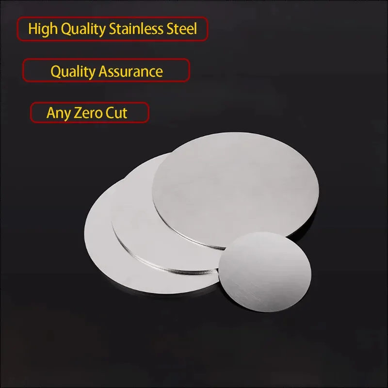 

304 Stainless Steel Round Plate 0.5-5mm Thick Dia 50-300mm Circular Sheet Disc 1Pcs