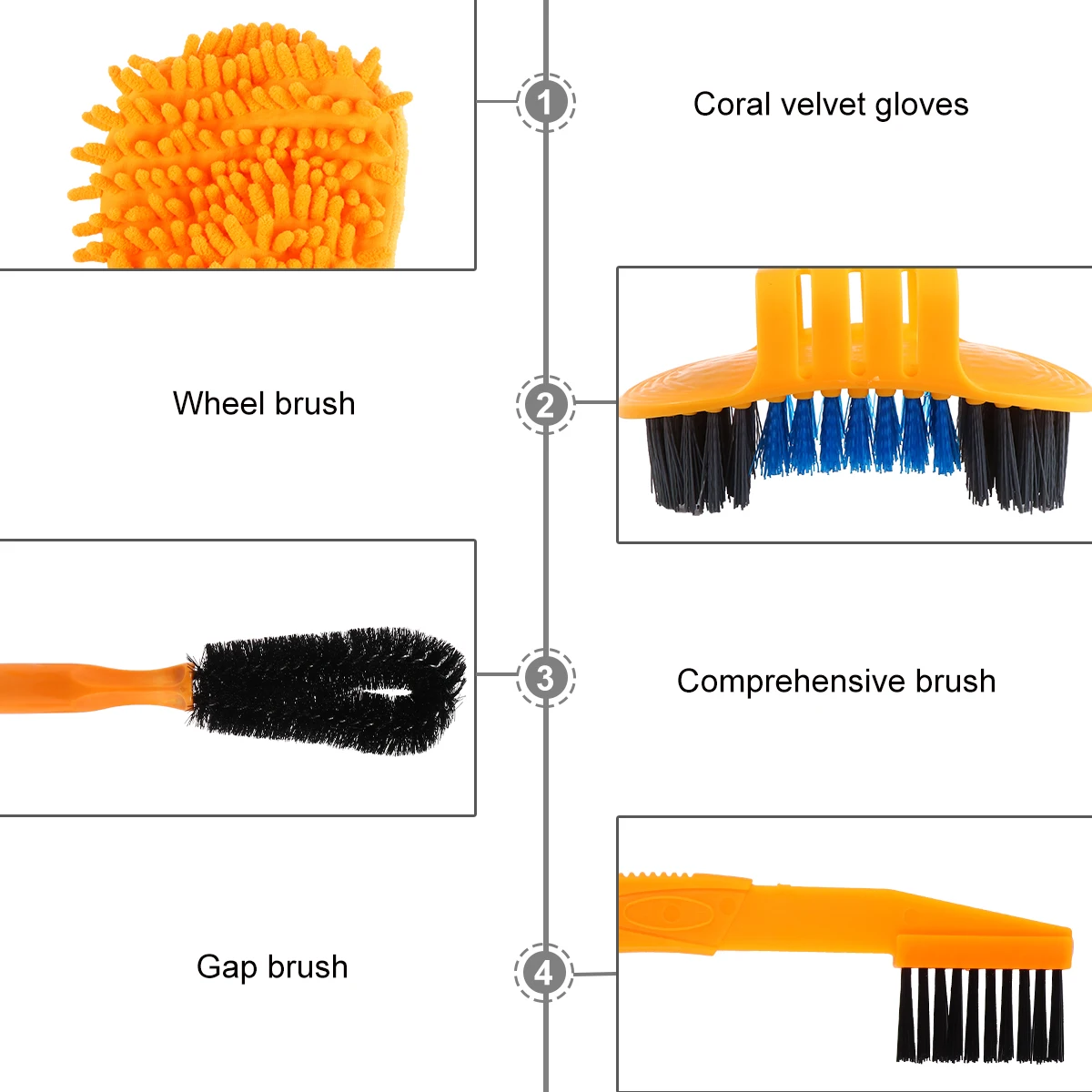 

Bike Cleaning Maintenance Kit Chain Washer Set 360 Degree Brush Ergonomic Handle Bike Accessories Cleaning Tool