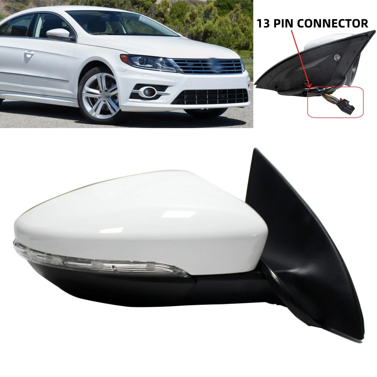 

Для VW Passat CC 2013 2014 2015 2016 2017, правая сторона, 13 контактов, белая окрашенная память, регулировка мощности, складное зеркало в сборе