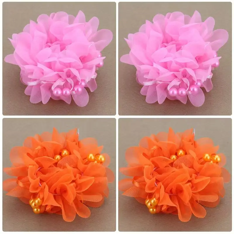 2/4 Stück Kinder-Haarband mit Netzperlen und Blumen, Schonend für Mädchenhaar, Doppelkugel-Haarschmuck für Kinder – Detail 20