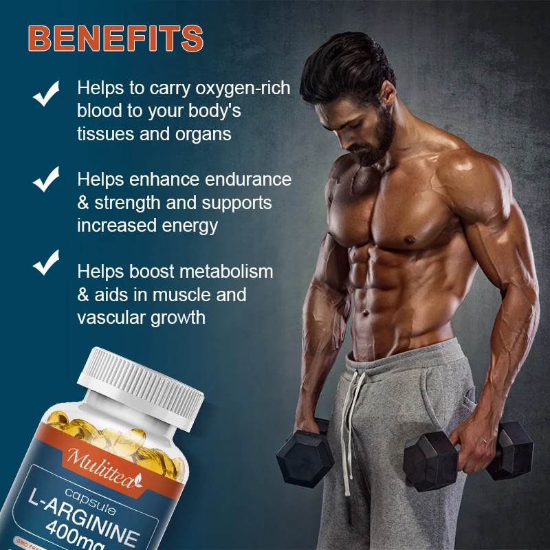 Mulittea L Arginine Capsules for Exercise Endurance Performance and Muscle Growth Improve Male Function for Man