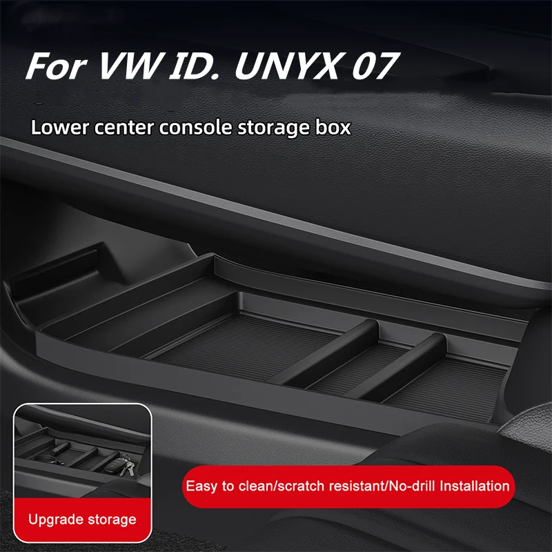 For VW ID. UNYX 07 Center Console Below Storage Box Central Control Organizer Mat Car Interior Silicone