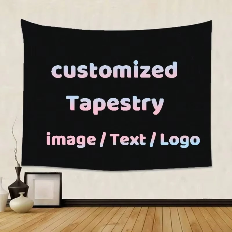 Personalized Custom Tapestry Customizable Photo Home Decor Bedroom Banner Wedding Posters Oversized Holiday Party Backdrop