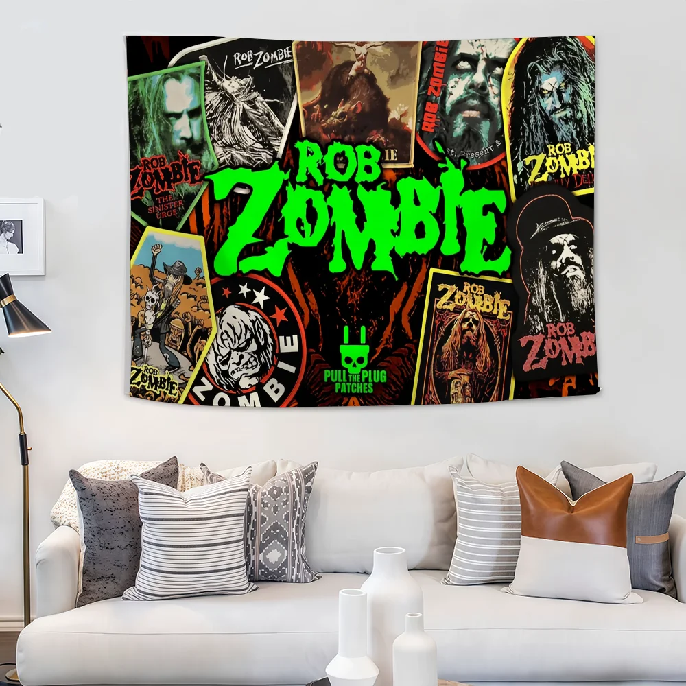 روك باند R-Rob Z-ZomB-bies العلم مخصص التخييم حديقة ديكور خلفيات الحفلات جدار الفن هدايا الأسرة #4