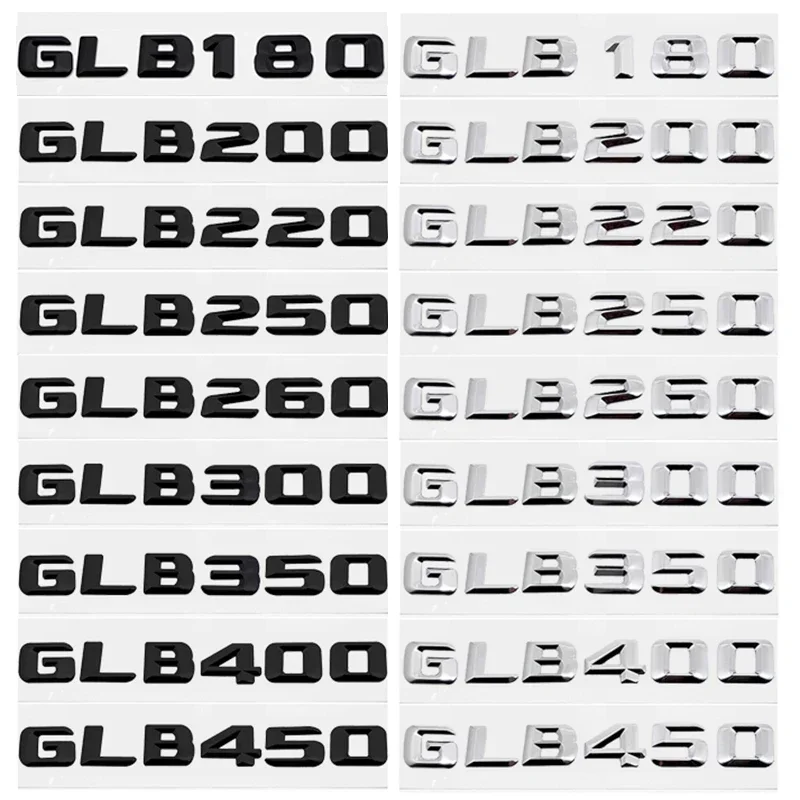 ABS 3D Car Stickers Rear Tail Decal Emblem for Mercedes Benz GLB180 GLB200 GLB220 GLB250 GLB260 GLB300 GLB350 GLB400 GLB450